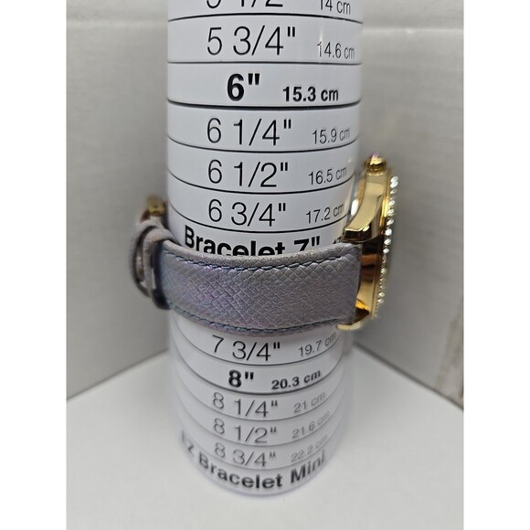 Betsey Johnson Abalone Dial Crystals Iridescent Purple Womens Watch New Battery - Picture 7 of 14